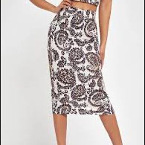 ‘TS’ Long Paisley Moleskin Skirt (Plus)